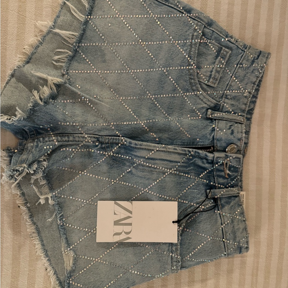 ZARA RINESTONE SHORTS - Picture 5 of 5